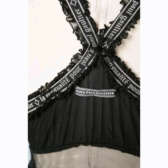 2000's RARE Vintage Jean Paul Gaultier La Sensualite Black Tulle Dress US 10-12 - Picture 5 of 8